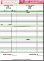 Christmas Shopping List Planner Budget Spreadsheet : Printable and Download
