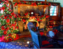 Winter Eye Candy: Christmas Poinsettias Cottage