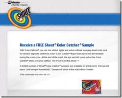 Free Samples of Shout Color Catcher [Facebook]