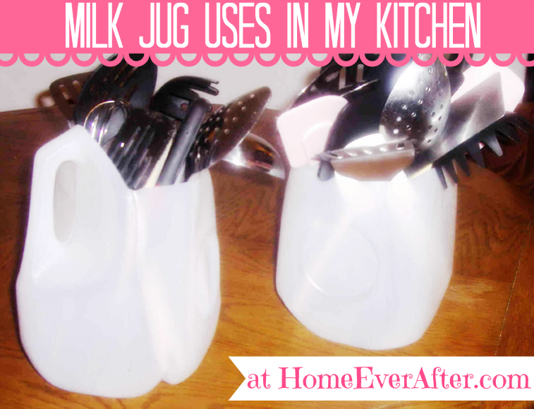 Milk Jug DIY - Kitchen Utensils Holder