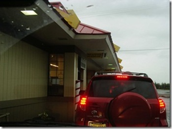 Drive thru at camping trip