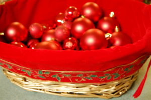 Christmas ornaments centerpiece